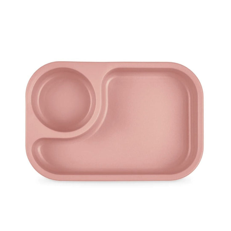 Single Re-Play recycled plastic compact tiny tray featuring an integrated round dipping sauce compartment on a clean white background, available in Australia in desert.
