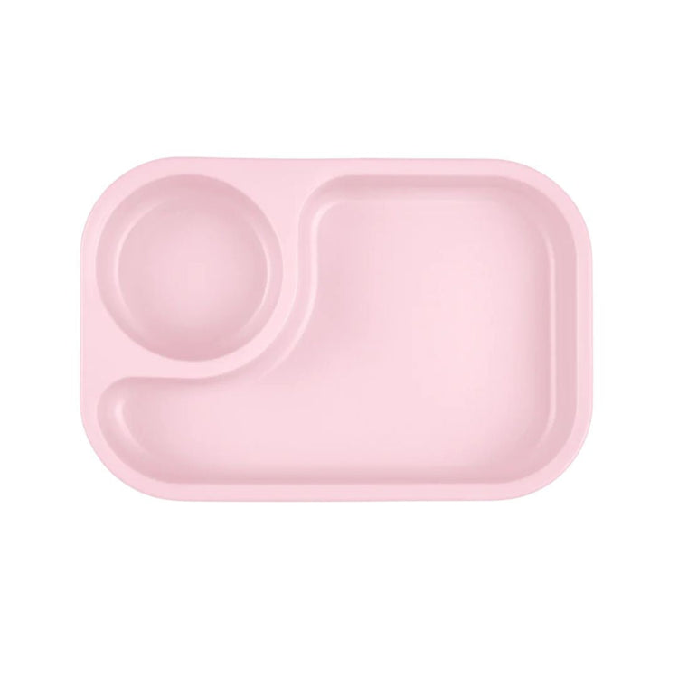 Single Re-Play recycled plastic compact tiny tray featuring an integrated round dipping sauce compartment on a clean white background, available in Australia in ice pink