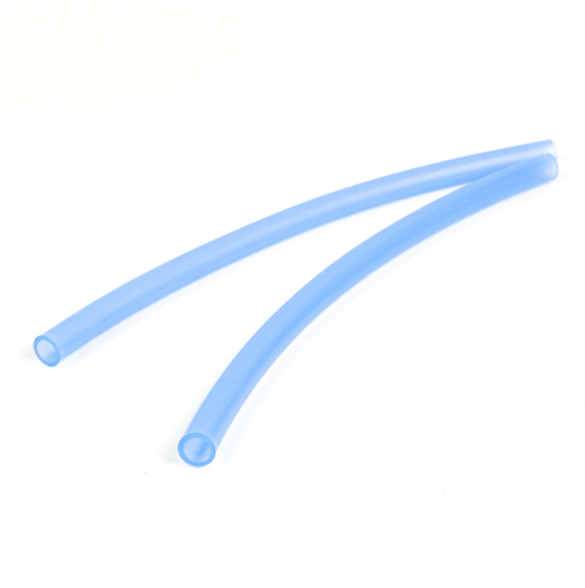 Two single Re-Play replacement reusable silicone straw with a built in stopper ring on a clean white background, available in Australia in blue