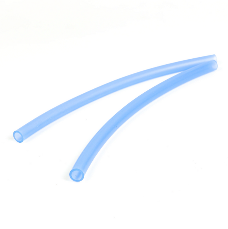 Two single Re-Play replacement reusable silicone straw with a built in stopper ring on a clean white background, available in Australia in blue
