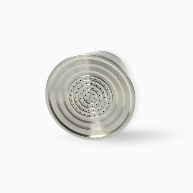 Pod Star marine-grade 316L stainless steel reusable coffee capsule shown side on, on a white background, designed for Nespresso Original line machines.