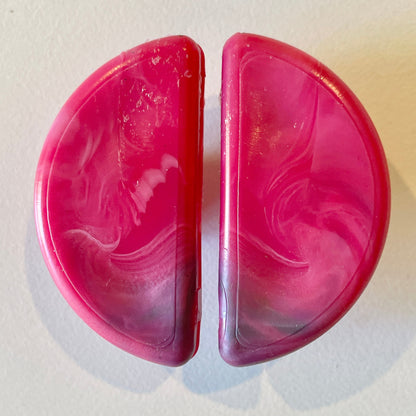 Semi-circle 50mm finger pull cabinet handle in pink finish. Premium kitchen cupboard hardware in Australia.