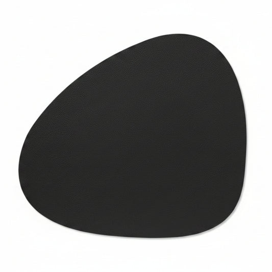 Curve recycled leather placemat featuring the signature LIND DNA Serene soft polished finish and subtle suede-like texture.