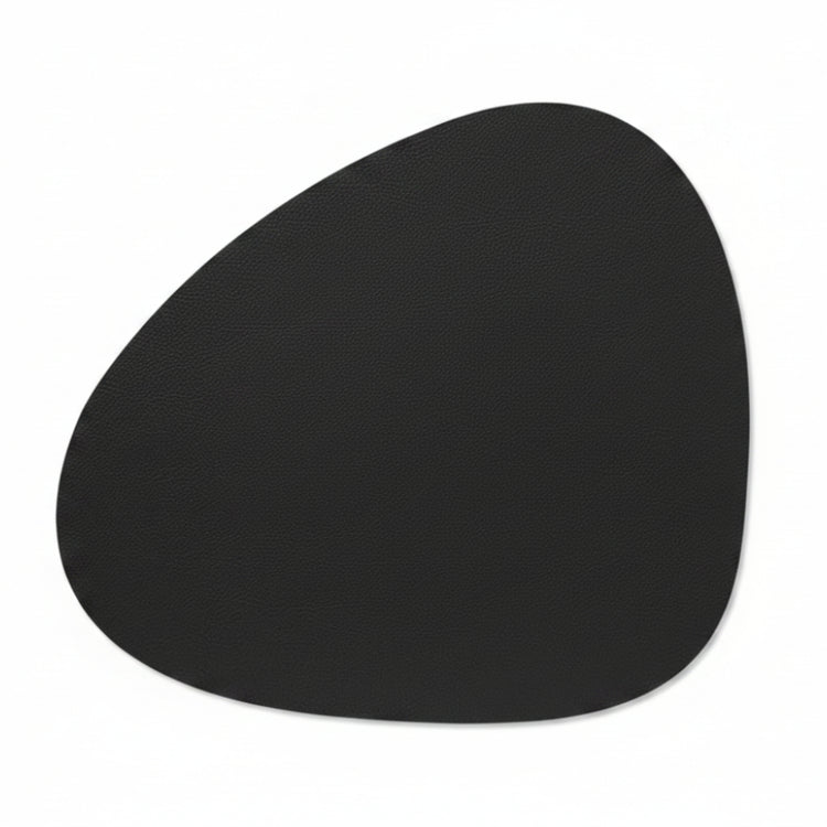 Curve recycled leather placemat featuring the signature LIND DNA Serene soft polished finish and subtle suede-like texture.