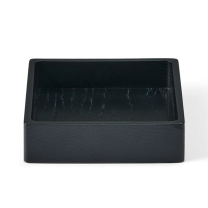 LIND DNA Square recycled leather coaster box black side view.