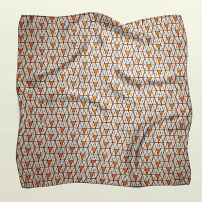 Flat unfolded sheet of Triangulation reusable fabric wrap. Zero-waste textile alternative to paper wrapping.