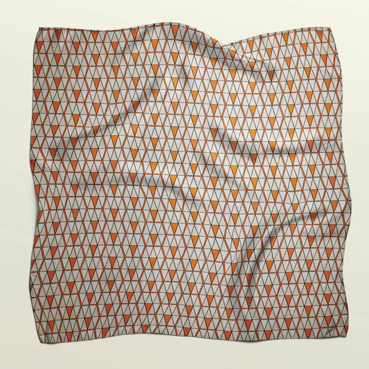 Flat unfolded sheet of Triangulation reusable fabric wrap. Zero-waste textile alternative to paper wrapping.