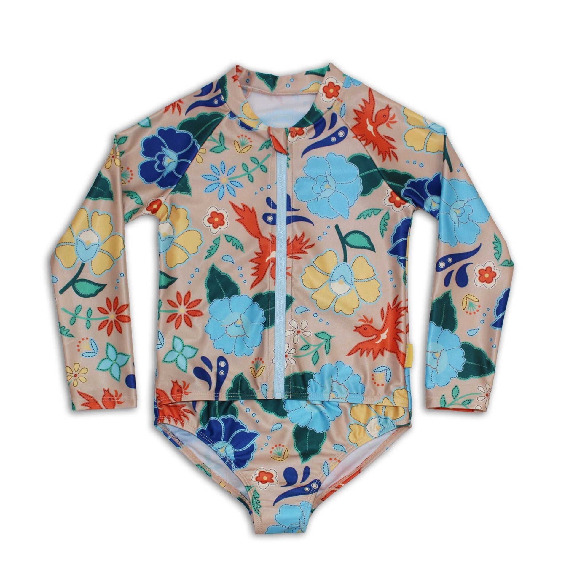 Girls one piece long sleeve surfsuit with front zip in Phoenix.
