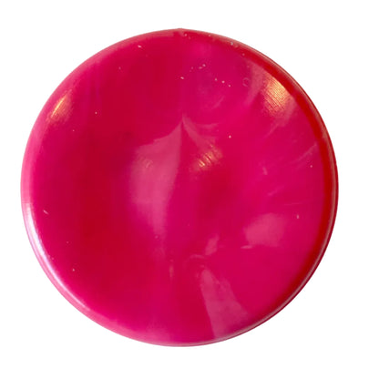 Upcycler 50mm round drawer pull made from 100 percent recycled plastic with marbled pattern in pink. Sustainable cabinet knob in Australia.