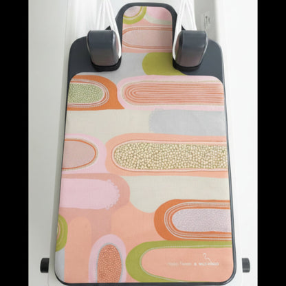 Wild Mingo microfibre suede reformer Pilates mat featuring the Flow printed artwork design, made in Australia.