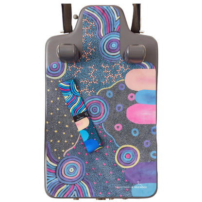 Wild Mingo microfibre suede reformer Pilates mat featuring the colorful Oorunye printed artwork design, made in Australia.