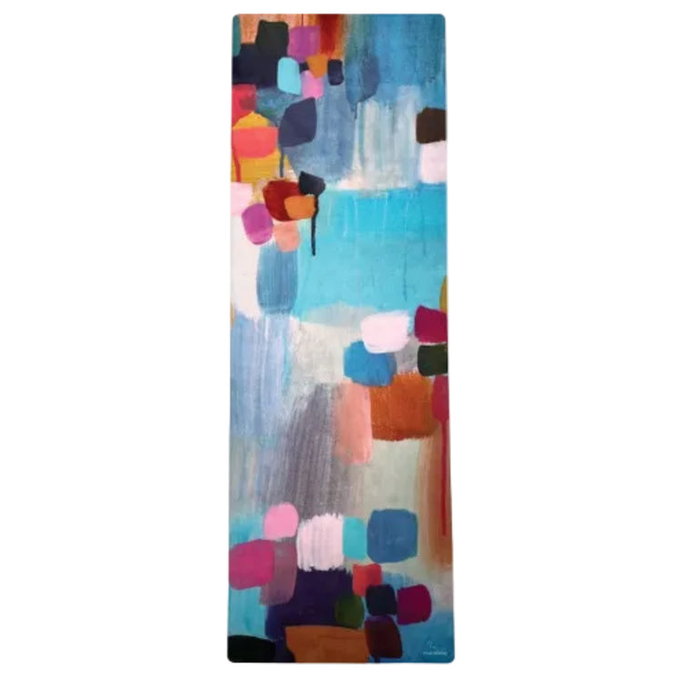 Eco-friendly recycled rubber yoga mat by Wild Mingo in the modern colourful Dot pattern print for Pilates.