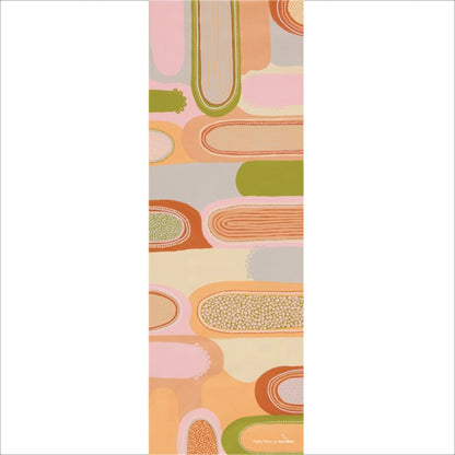 Eco-friendly recycled rubber yoga mat by Wild Mingo in the modern colourful Flow pattern print for Pilates.