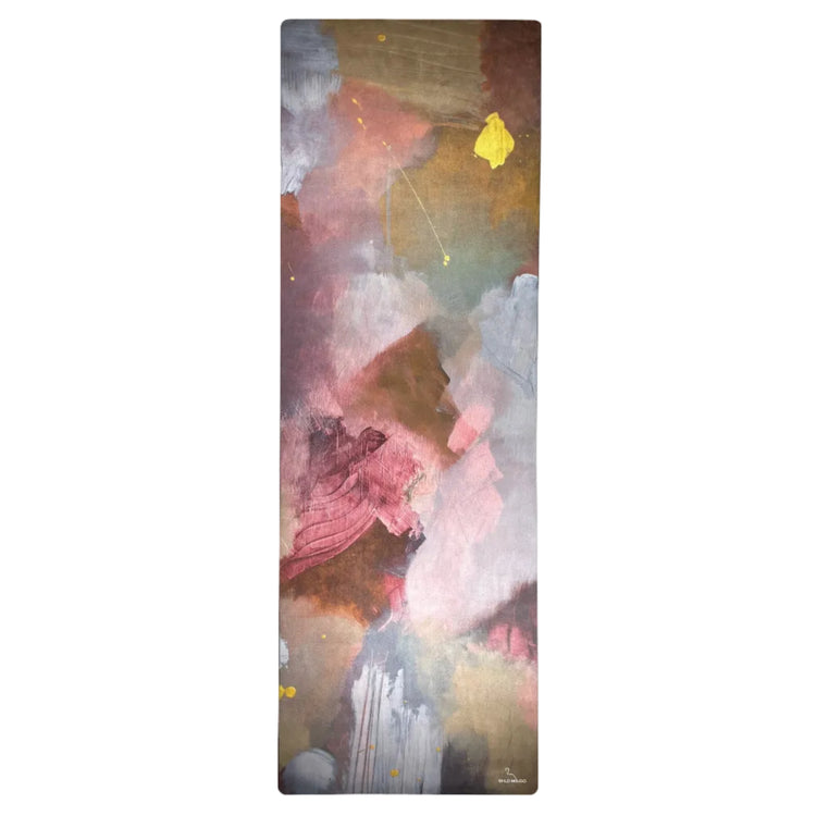 Eco-friendly recycled rubber yoga mat by Wild Mingo in the modern colourful Nude pattern print for Pilates.