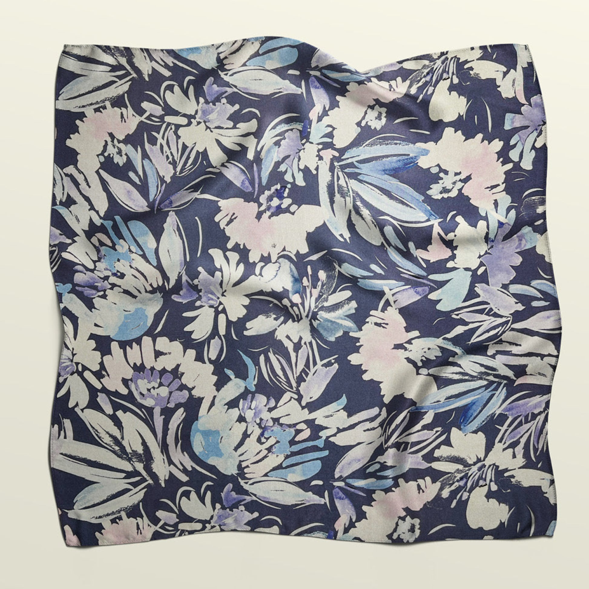 Flat unfolded sheet of Wildflowers reusable fabric wrap. Zero-waste textile alternative to paper wrapping.