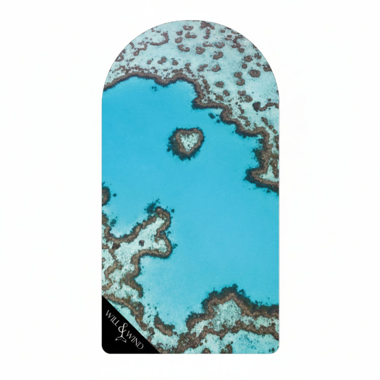 Will & Wind Heart Reef car seat towel. Eco friendly recycled plastic microfibre auto seat cover, fast shipping Australia.