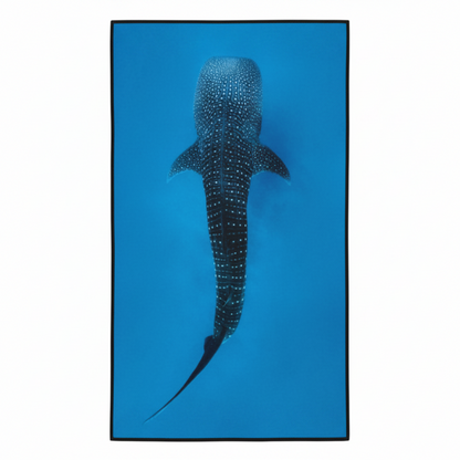 Will and Wind Whale Shark marine life photography gym towel. Sustainable recycled plastic microfibre workout towel, fast Australian shipping.