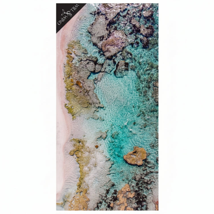 Will & Wind Kalbarri coastal reef photography towel. Microfiber sandless quick dry holiday towel, fast Australian shipping.