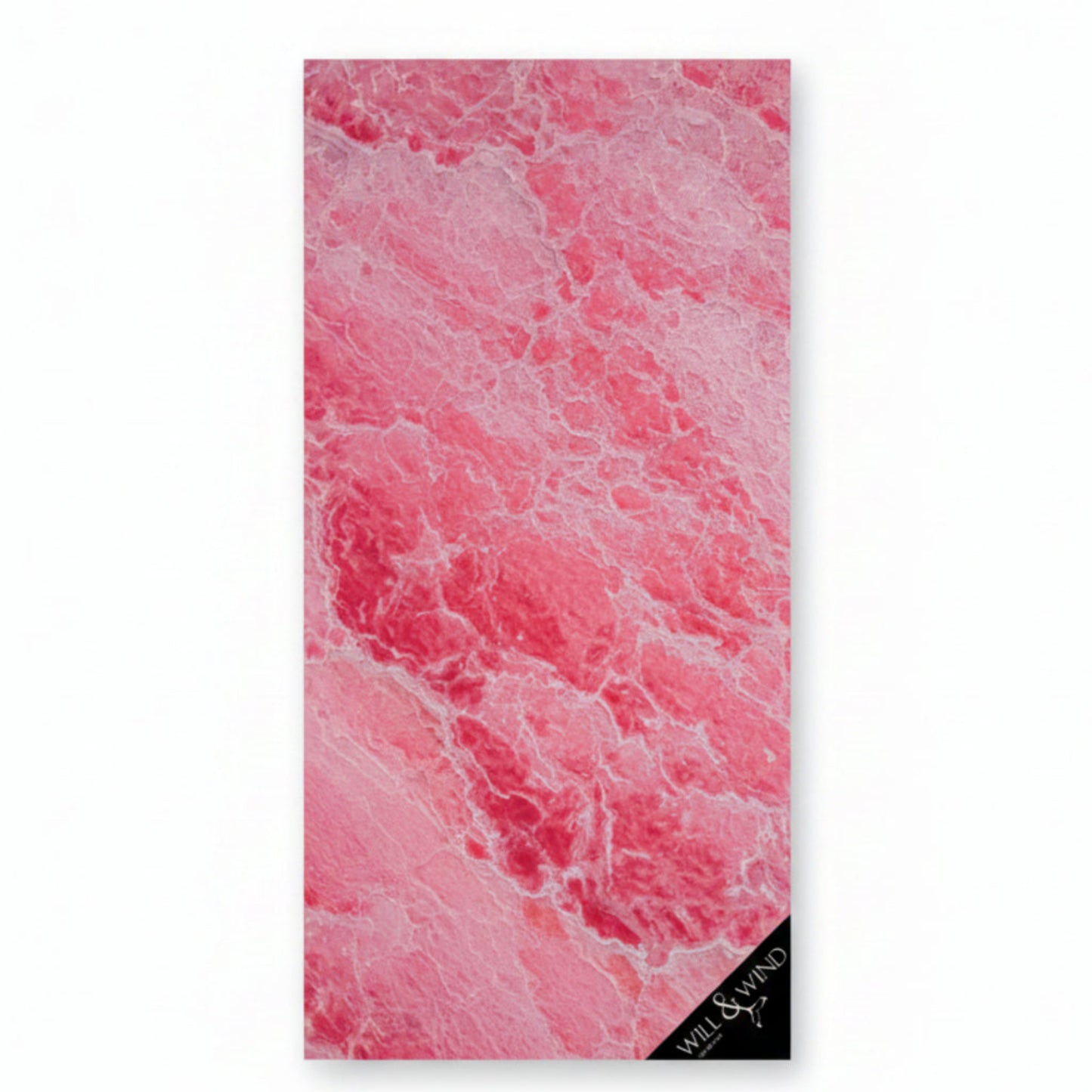 Will & Wind Pink Lake aerial landscape photography towel. Vibrant lightweight sandless microfiber towel, Australia wide.
