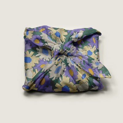Wrap Revolution Field of Dreams fabric gift wrap wrapped around a box. Eco-friendly furoshiki made in Australia.