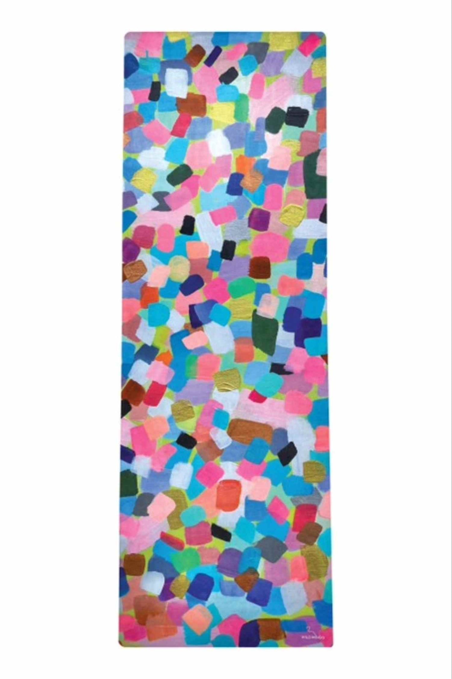 Yoga Mat | Wild Mingo | Confetti Recycled Rubber & Microsuede Non-Slip unrolled on a white background