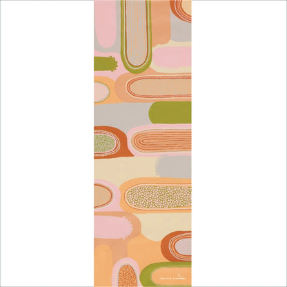 Yoga Mat | Wild Mingo | Flow Recycled Rubber & Microsuede Non-Slip unrolled with strap on a white background