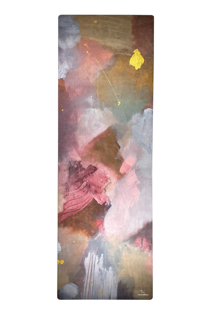 Yoga Mat | Wild Mingo | Nude Recycled Rubber & Microsuede Non-Slip unrolled on a white background
