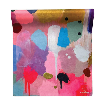 Yoga Mat | Wild Mingo | Joy Eco-Friendly Recycled Rubber & Microsuede half rolled on white background