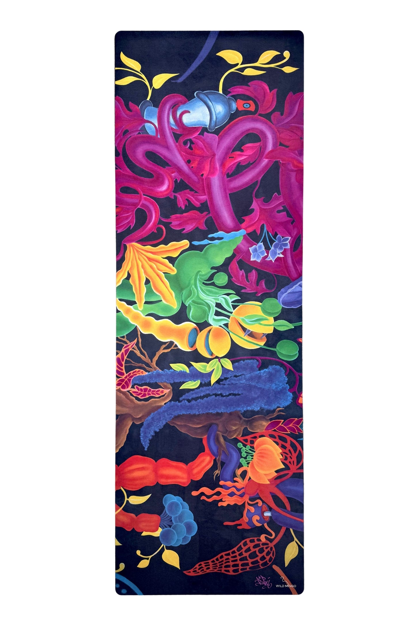 Yoga Mat | Wild Mingo | Lady Pink | Recycled Rubber & Microsuede on a white background