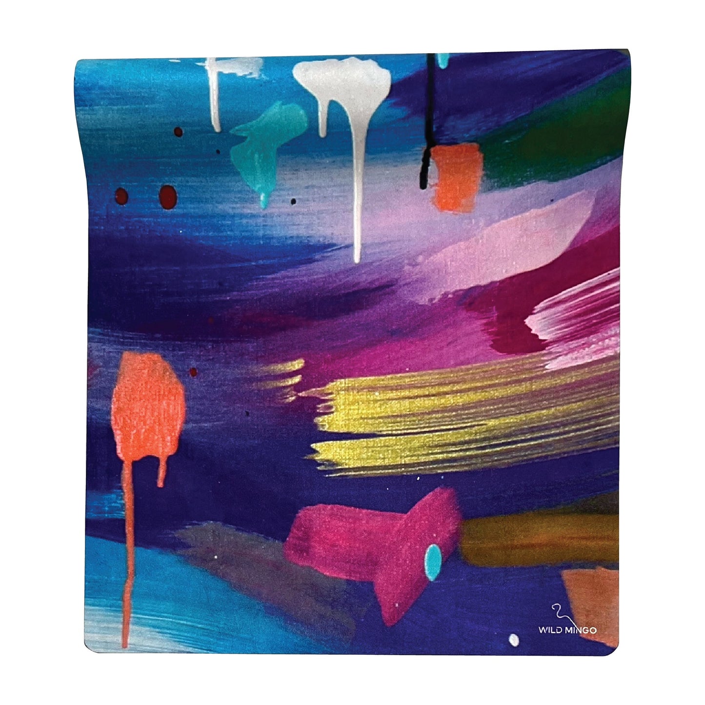 Yoga Mat | Wild Mingo | Swell Recycled Rubber & Microsuede Non-Slip half rolled  on a white background