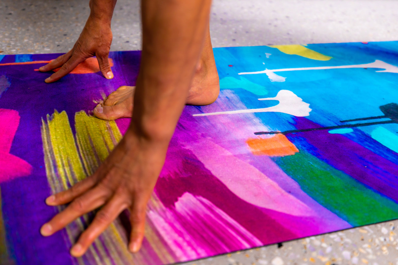 Yoga Mat | Wild Mingo | Swell Recycled Rubber & Microsuede Non-Slip in use on a studio floor