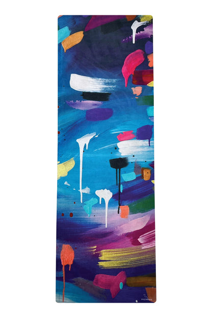 Yoga Mat | Wild Mingo | Swell Recycled Rubber & Microsuede Non-Slip unrolled on a white background